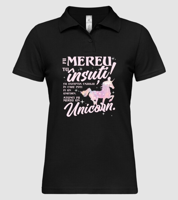 fii mereu tu însuți! cu excepția cazului în care poți fi un unicorn, atunci fii mereu un unicorn. model negru pe tricou