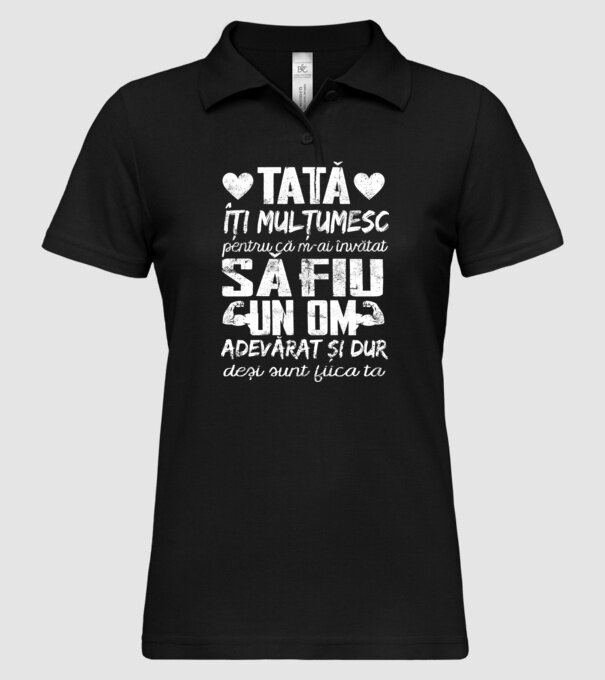 fiică crescută ca fiu Negru model negru pe tricou
