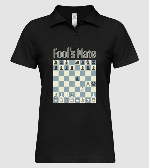 fool's mate model negru pe tricou