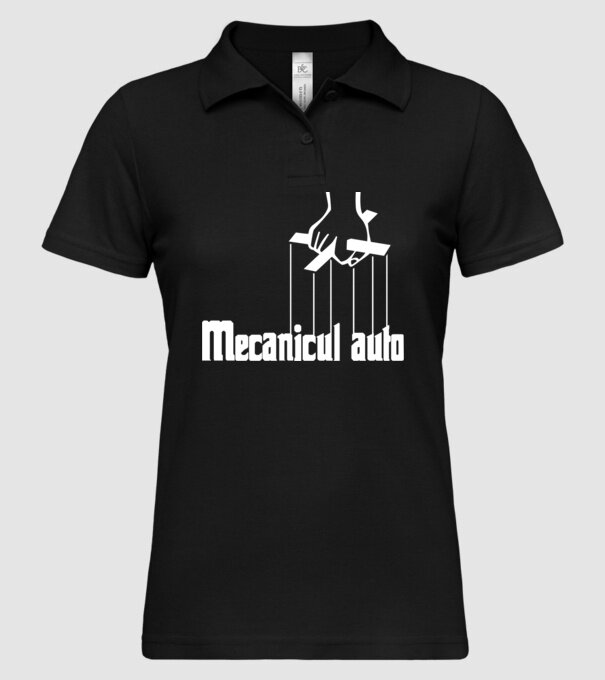 Mecanicul auto model negru pe tricou