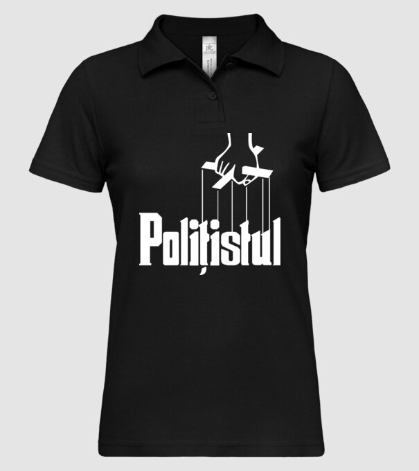 Polițistul model negru pe tricou