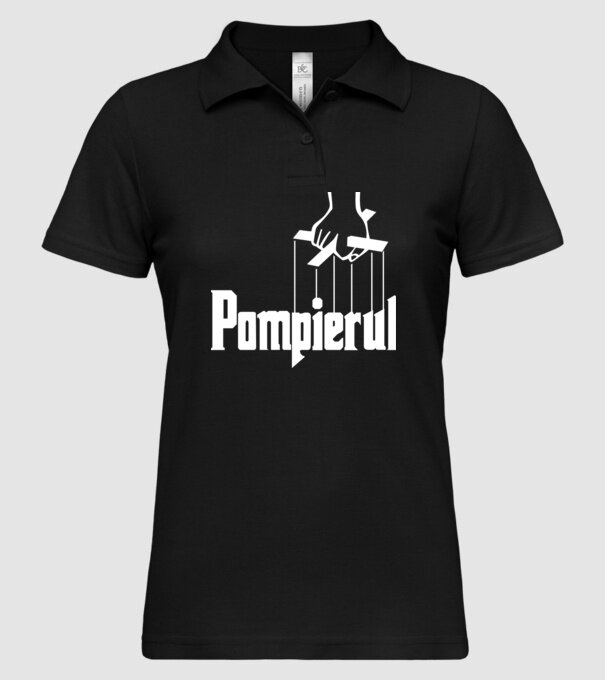 Pompierul model negru pe tricou