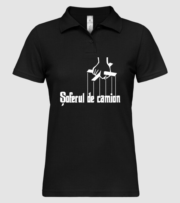 Șoferul de camion model negru pe tricou