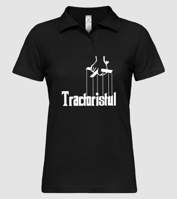 Tractoristul model negru pe tricou