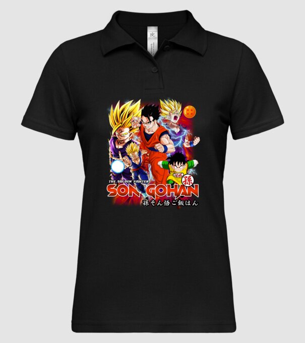 gohan dragonball model negru pe tricou