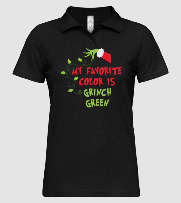 Grinch Green model negru pe tricou