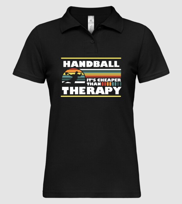 Handball therapy model negru pe tricou