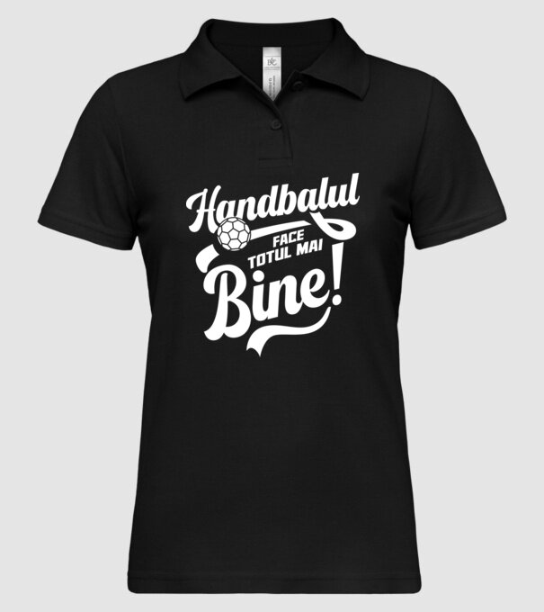 Handbalul face totul mai bine model negru pe tricou