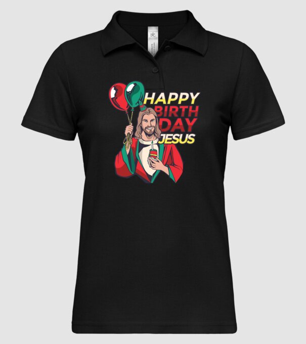 Happy Birtday Jesus! model negru pe tricou
