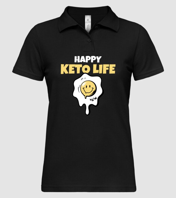HAPPY KETO LIFE model negru pe tricou