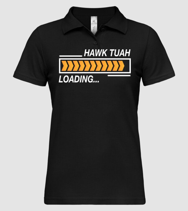Hawk tuah loading model negru pe tricou