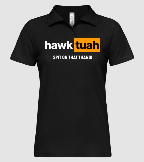 hawk tuah pornhub mix model negru pe tricou