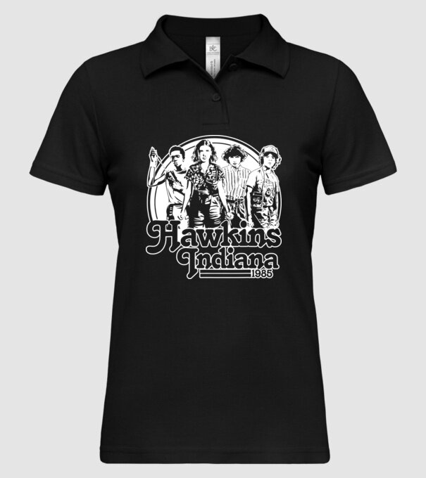 hawkins indiana stranger things2 model negru pe tricou