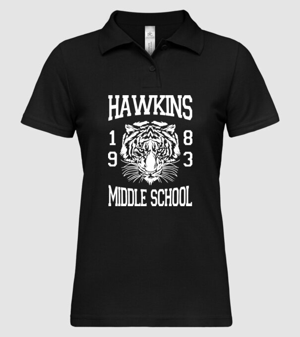 hawkins middle school 83 white model negru pe tricou