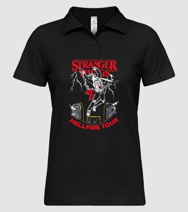 HELLFIRE TOUR model negru pe tricou