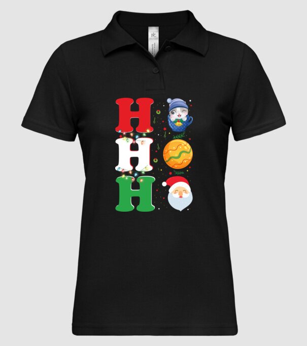 Ho-ho-ho christmas model negru pe tricou