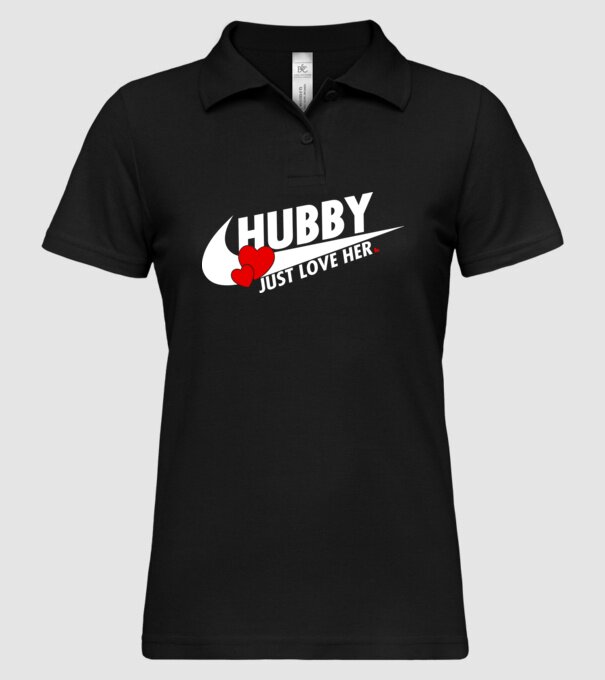 Hubby Just love her alb model negru pe tricou