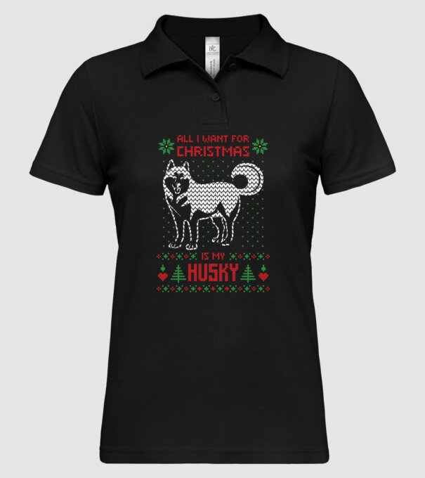 Husky model negru pe tricou