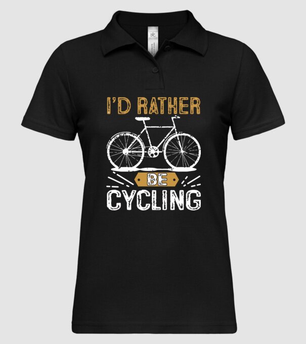 I'd rather be cycling model negru pe tricou
