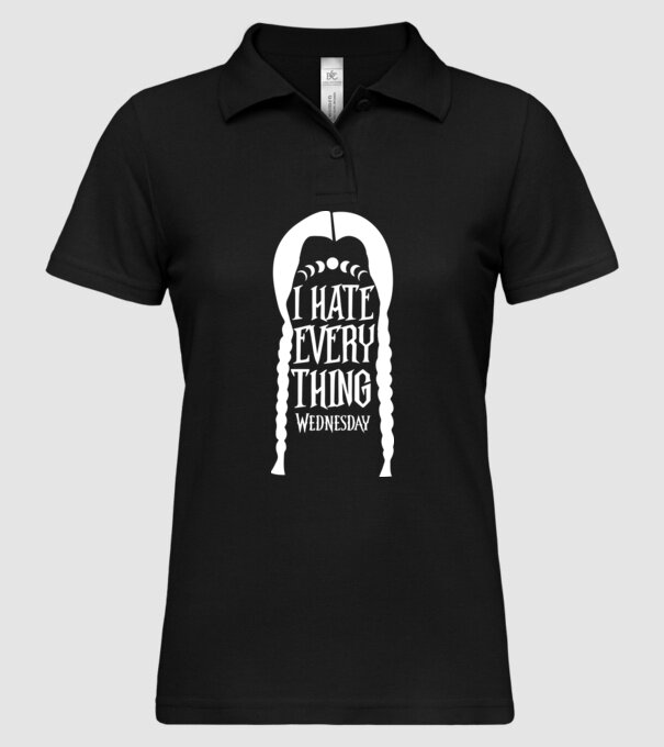 I hate everything model negru pe tricou