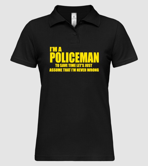 'I''m a policeman' model negru pe tricou