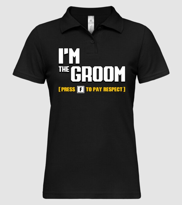 I'm the Groom model negru pe tricou