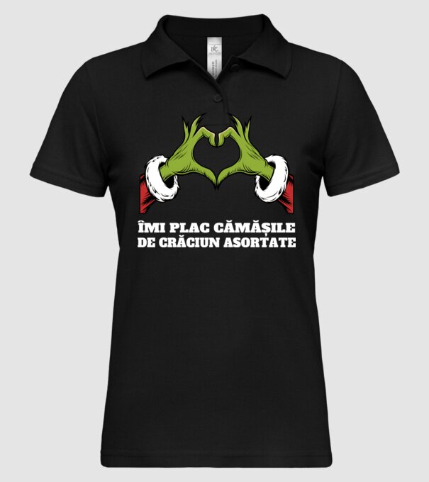 Îmi plac cămășile de crăciun asortate negru model negru pe tricou