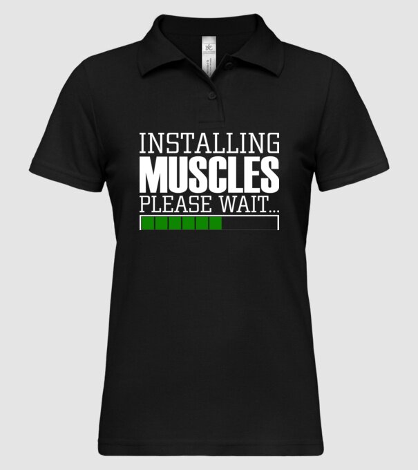 Încărcare mușchi în curs model negru pe tricou