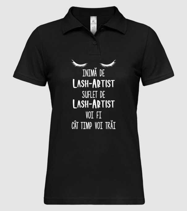 inimă de lash-artist, suflet de lash-artist, voi fi lash-artist cât timp voi trăi model negru pe tricou