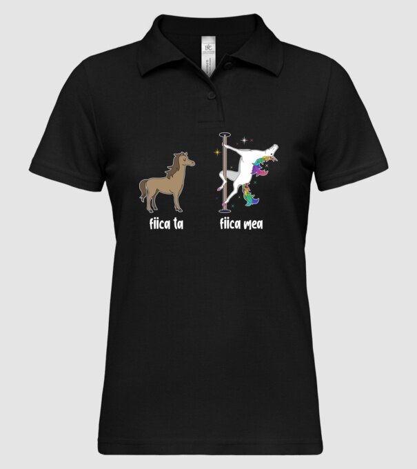 fiica ta - fiica mea model negru pe tricou