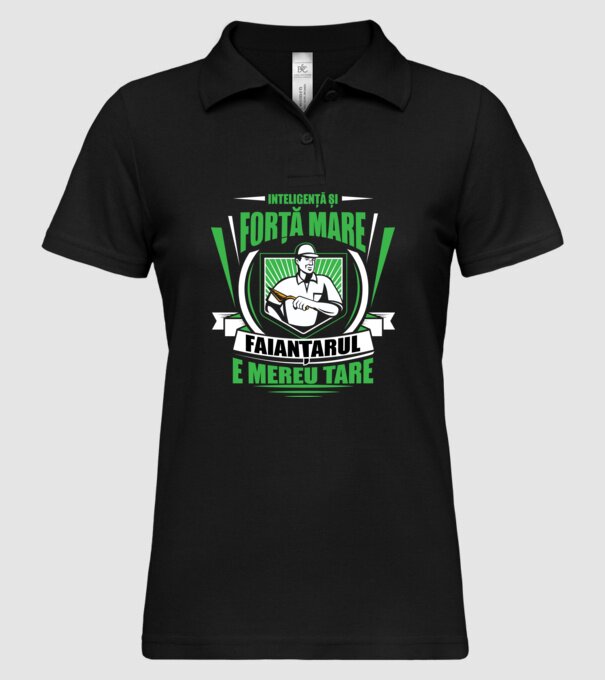Inteligență și forță mare, faianțarul e mereu tare model negru pe tricou