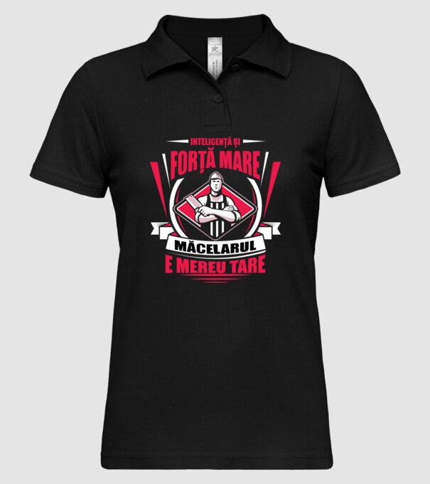 Inteligență și forță mare, măcelarul e mereu tare model negru pe tricou