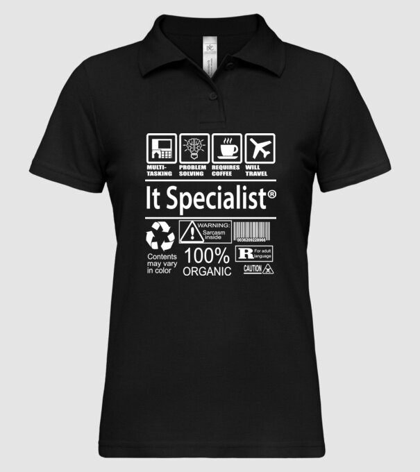 IT specialist model negru pe tricou