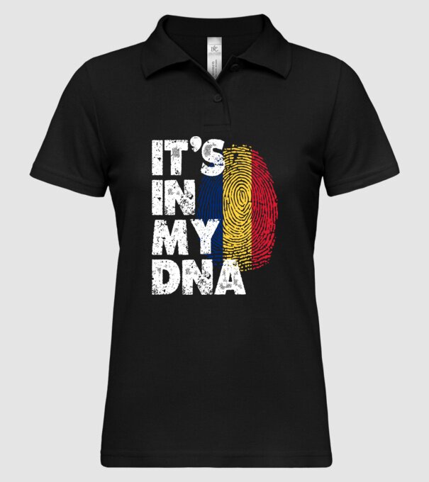 its in my dna model negru pe tricou