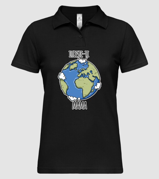 iubește-ți mama model negru pe tricou