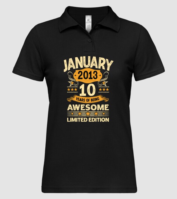 January 2013 10 years of being limited edition model negru pe tricou