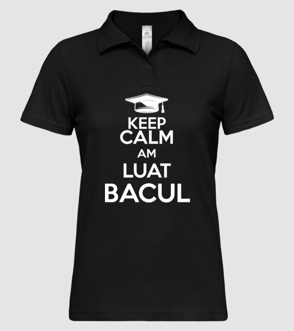 Keep calm, am luat bacul model negru pe tricou