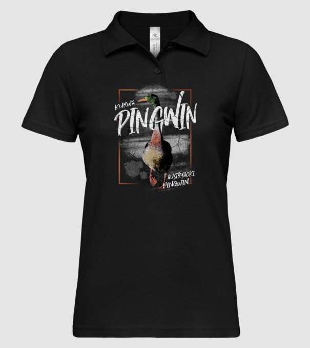 Kurwa pingwin model negru pe tricou