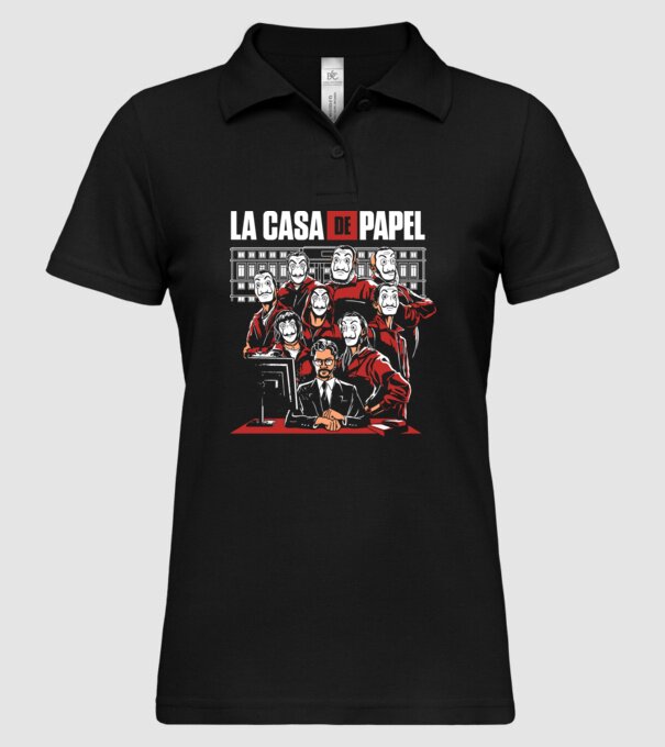 La casa de papel grupo model negru pe tricou
