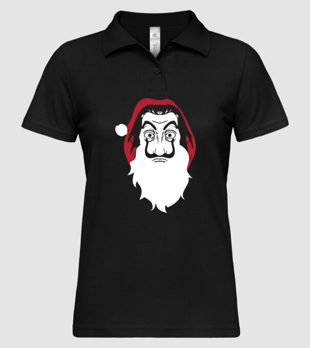 la casa de papel santa model negru pe tricou