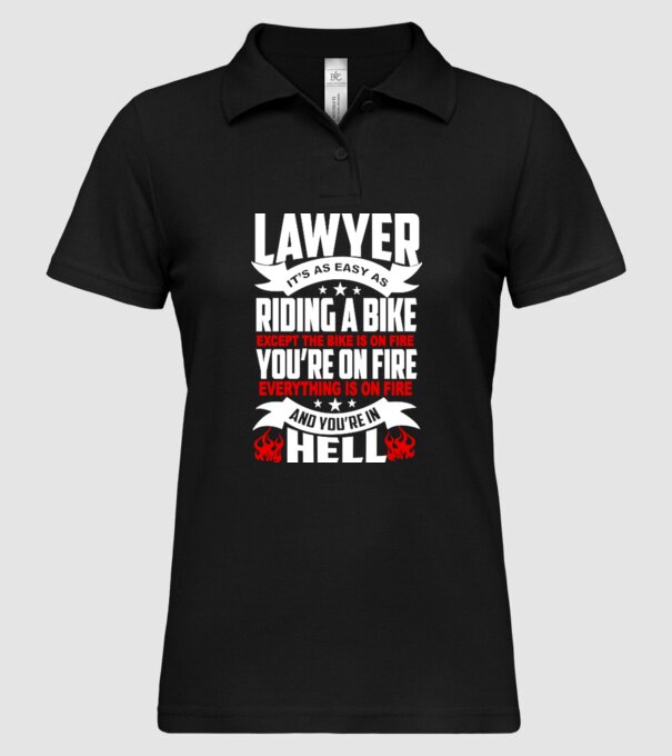 'Lawyer it''s easy as riding a bike...' model negru pe tricou