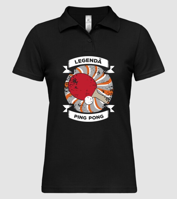 legendă Ping Pong model negru pe tricou