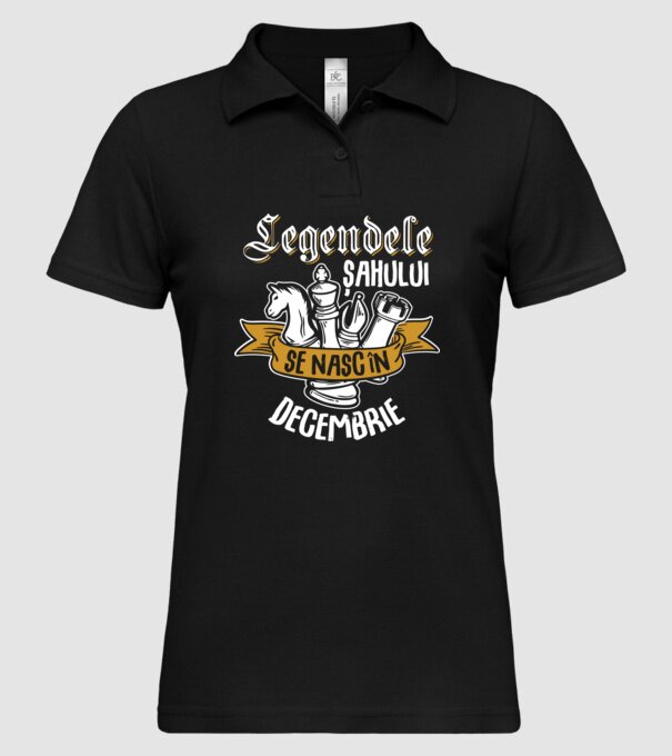 Legendele șahului se nasc în decembrie model negru pe tricou