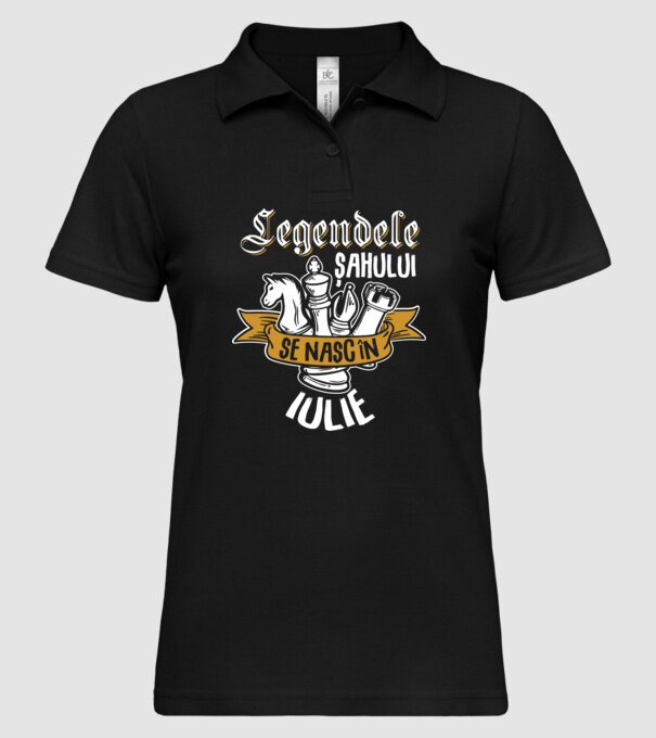 Legendele șahului se nasc în iulie model negru pe tricou