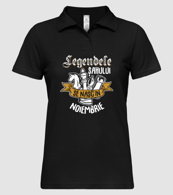 Legendele șahului se nasc în noiembrie model negru pe tricou