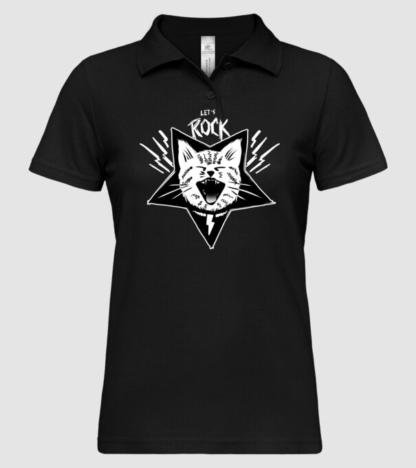 Let's rock model negru pe tricou