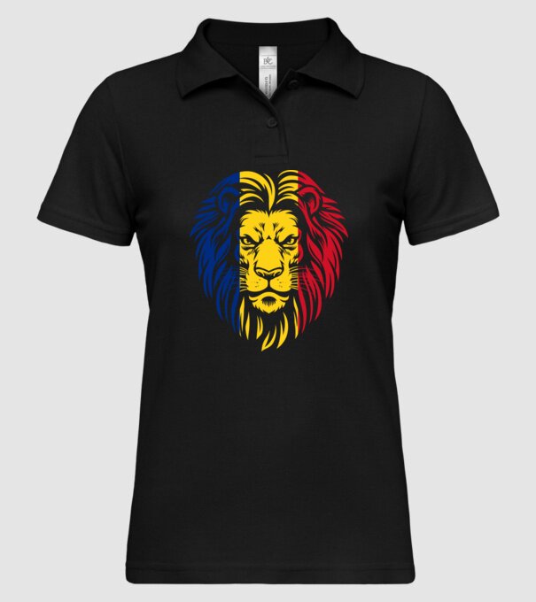 Leul românesc model negru pe tricou