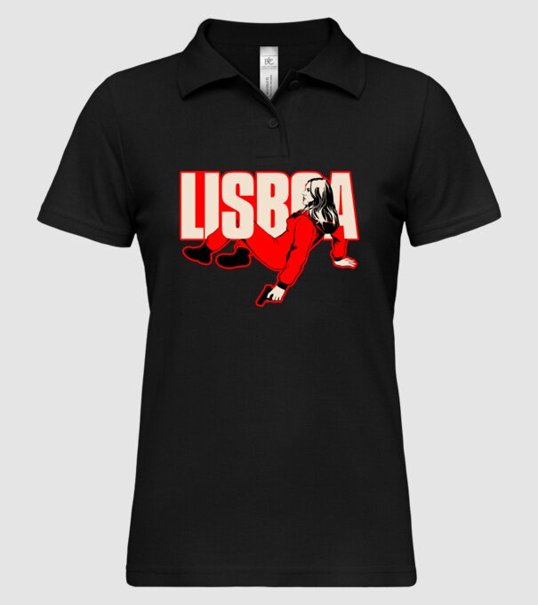 lisboa la casa de papel model negru pe tricou