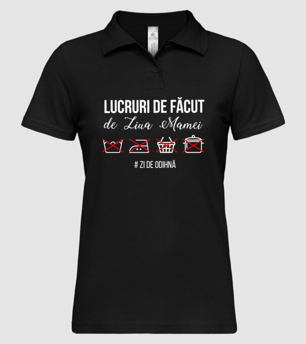 Lucruri de făcut de Ziua Mamei - # zi de odihnă model negru pe tricou