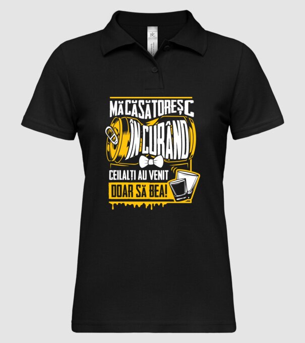 Mă căsătoresc în curând model negru pe tricou